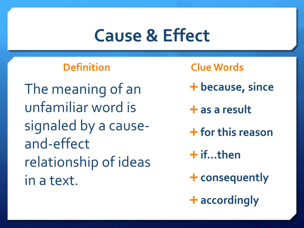 cause effect