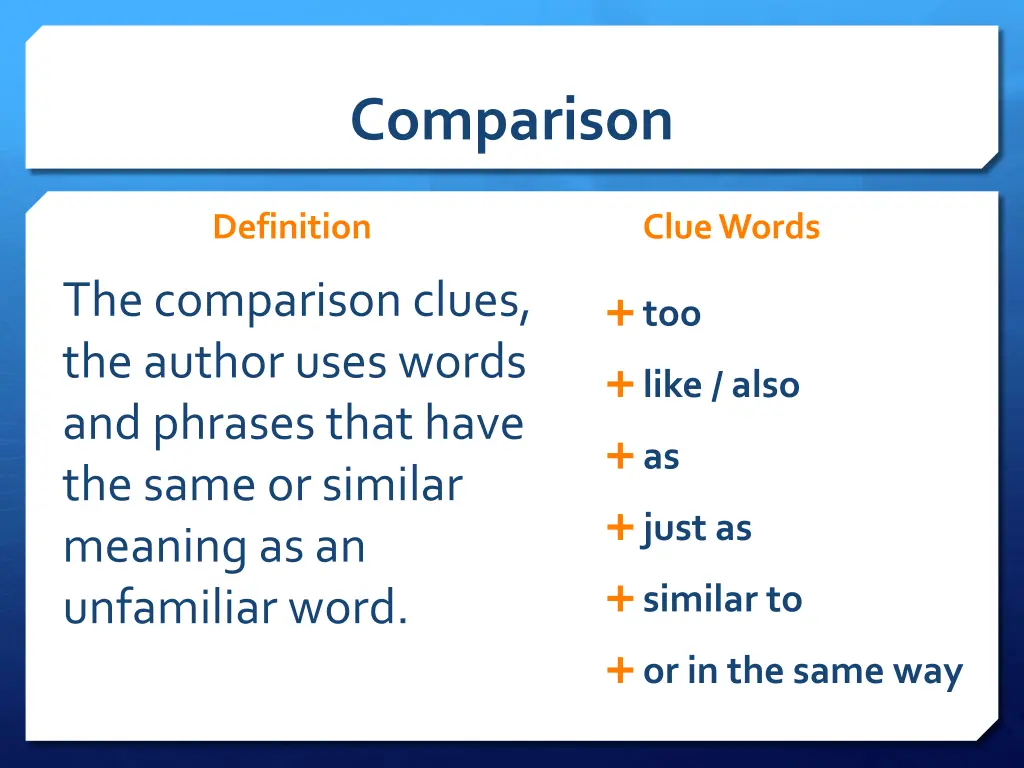 comparison