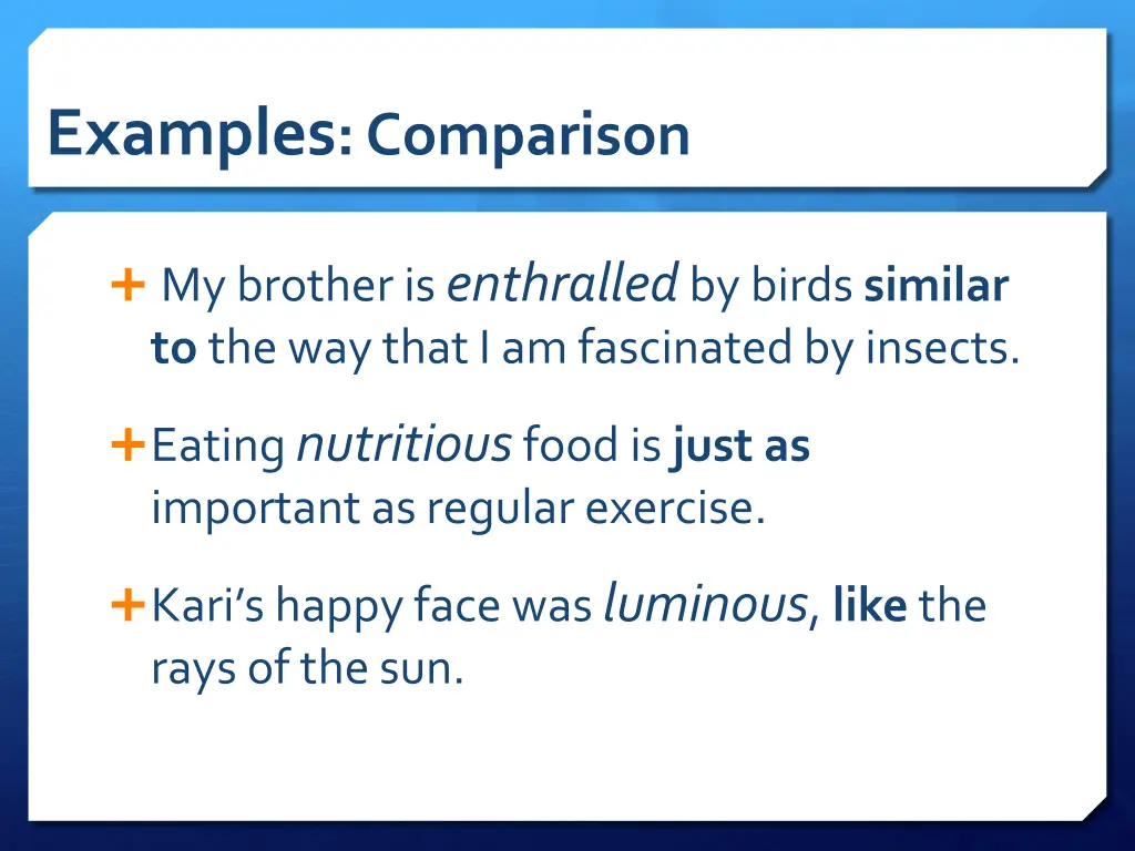 examples comparison