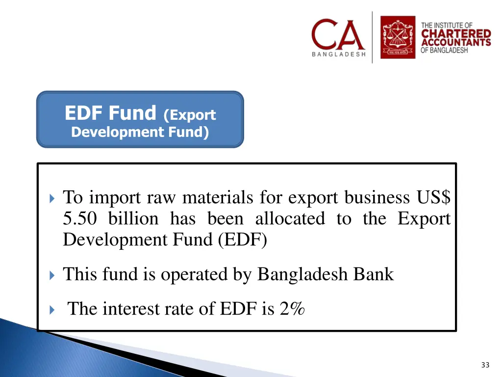 edf fund export development fund