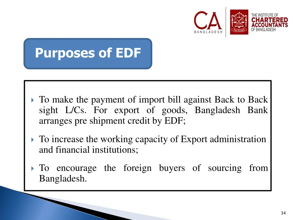 purposes of edf