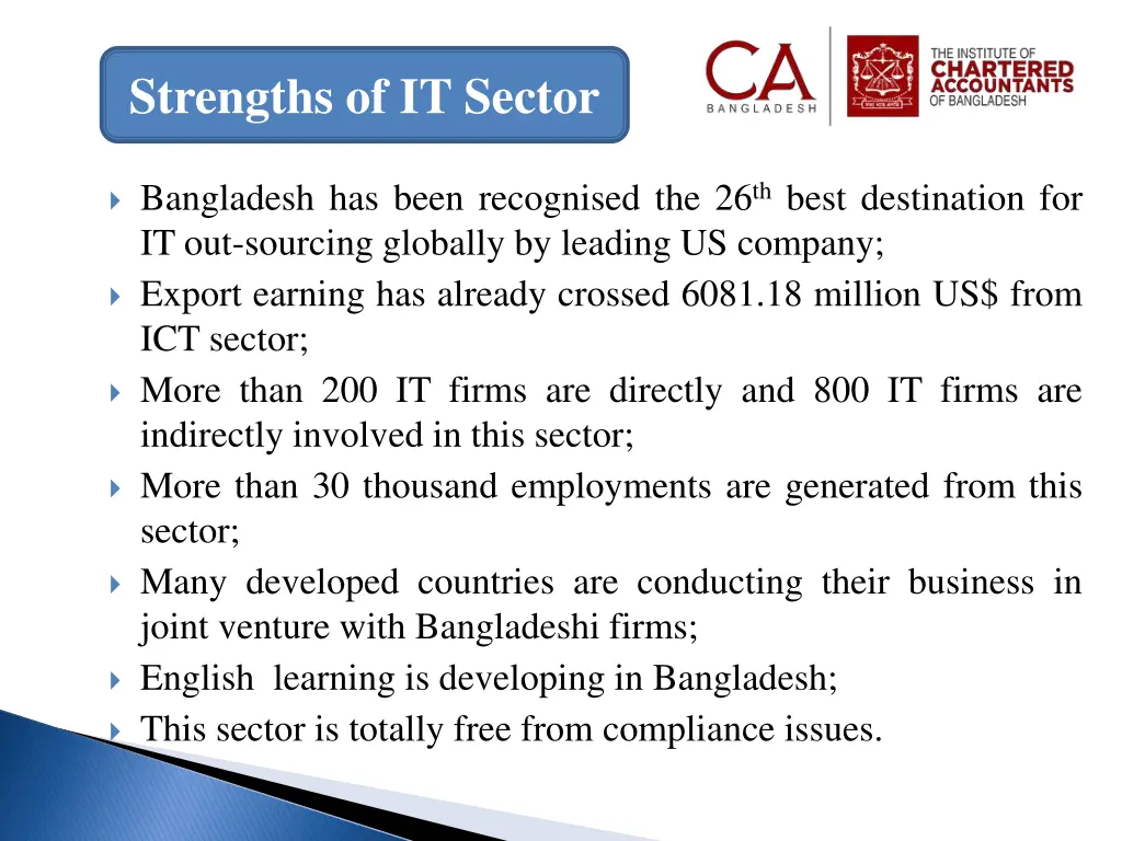 strengths of it sector