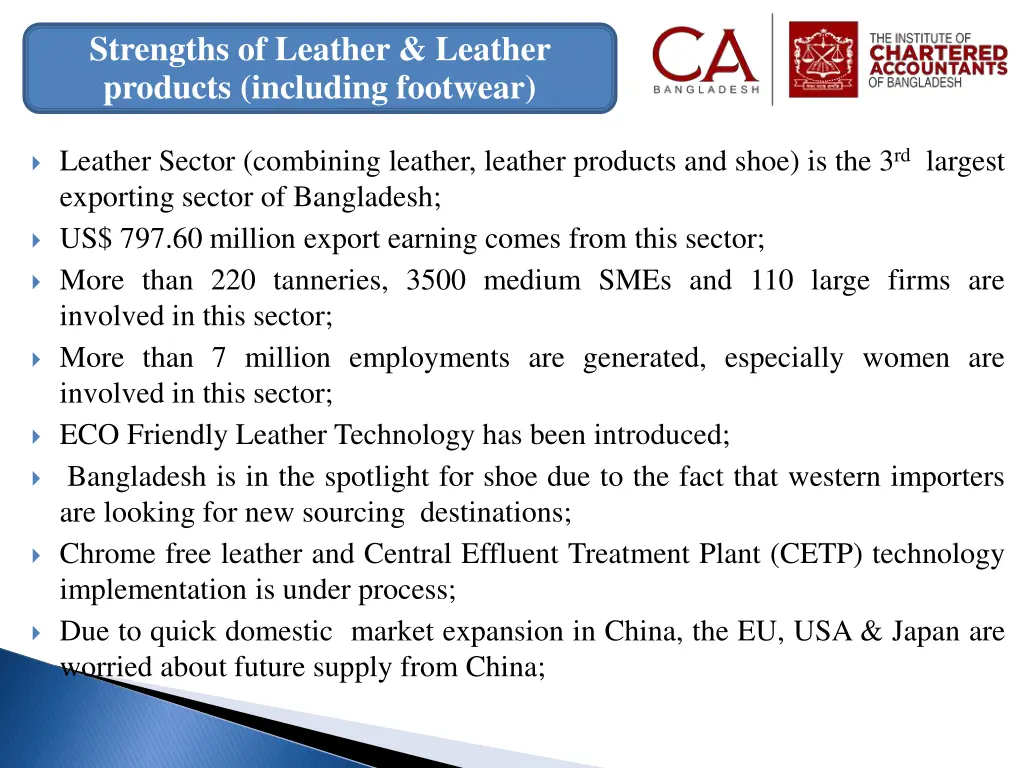 strengths of leather leather products including