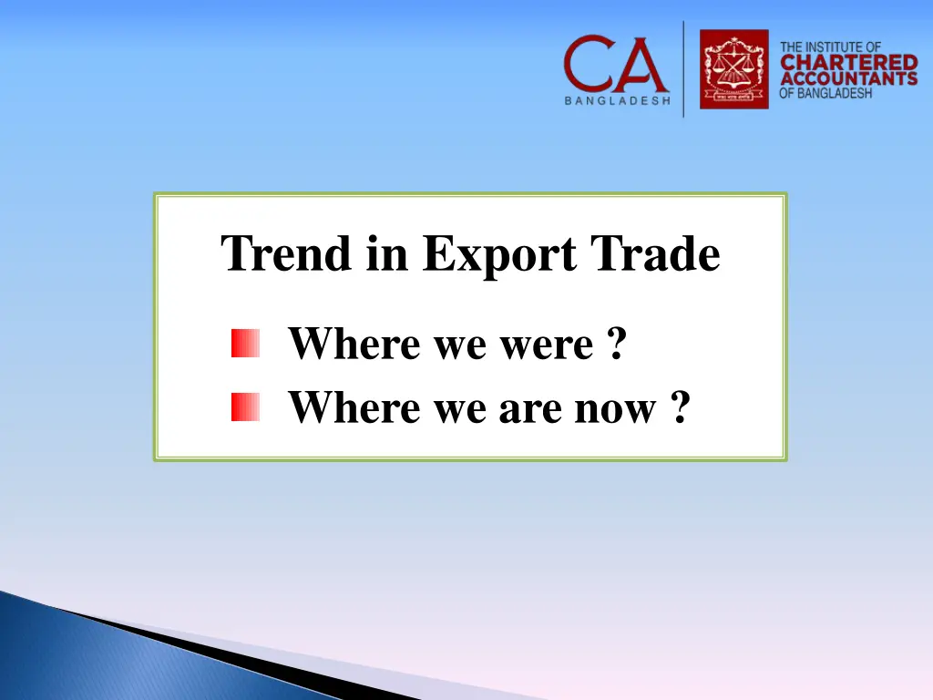 trend in export trade