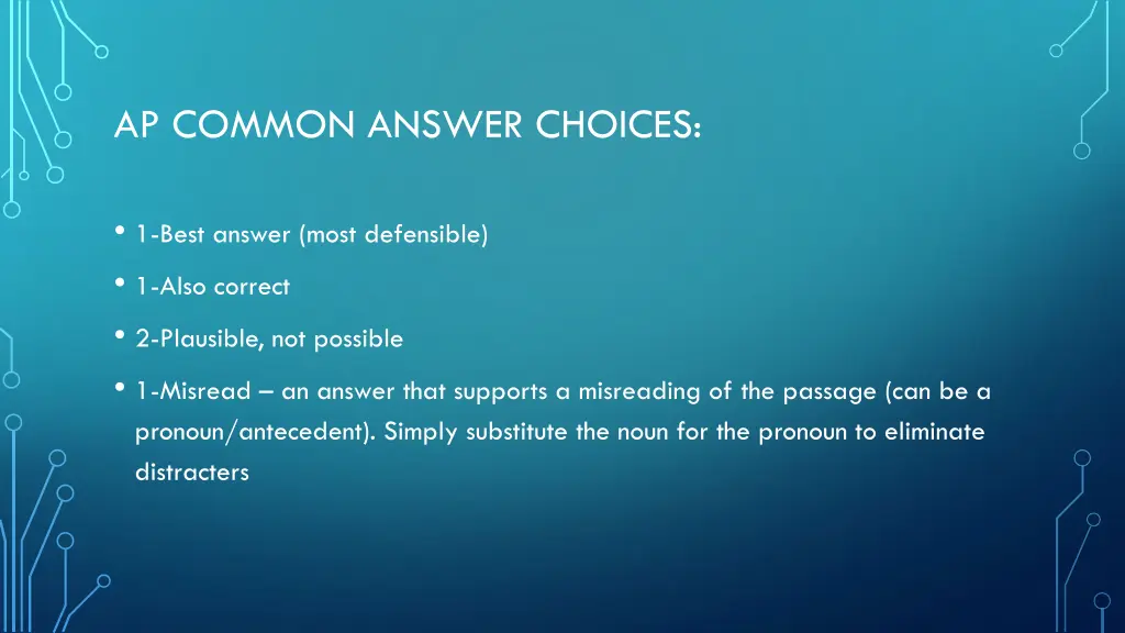 ap common answer choices