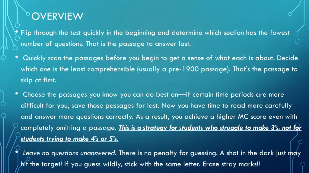 overview flip through the test quickly