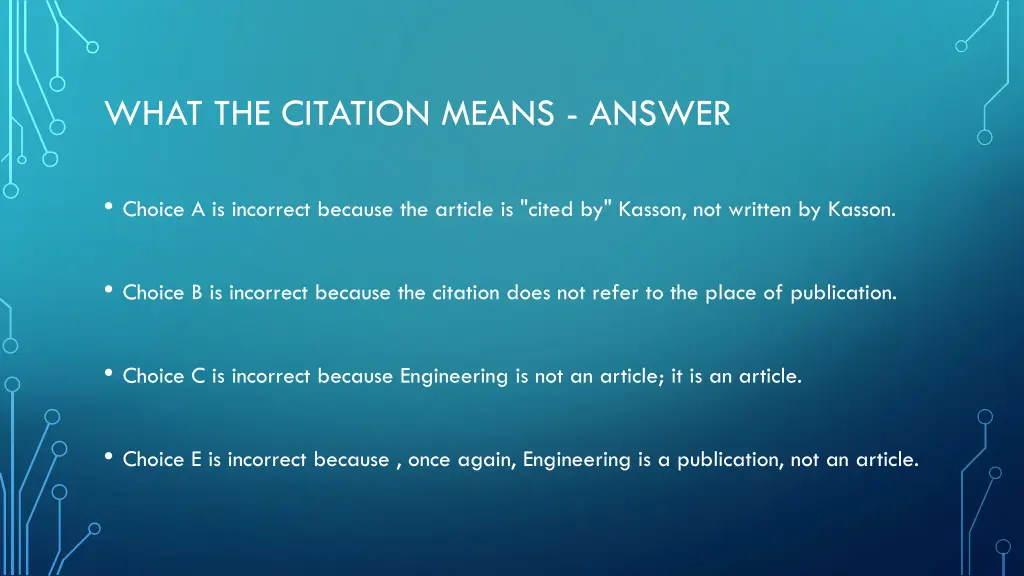 what the citation means answer