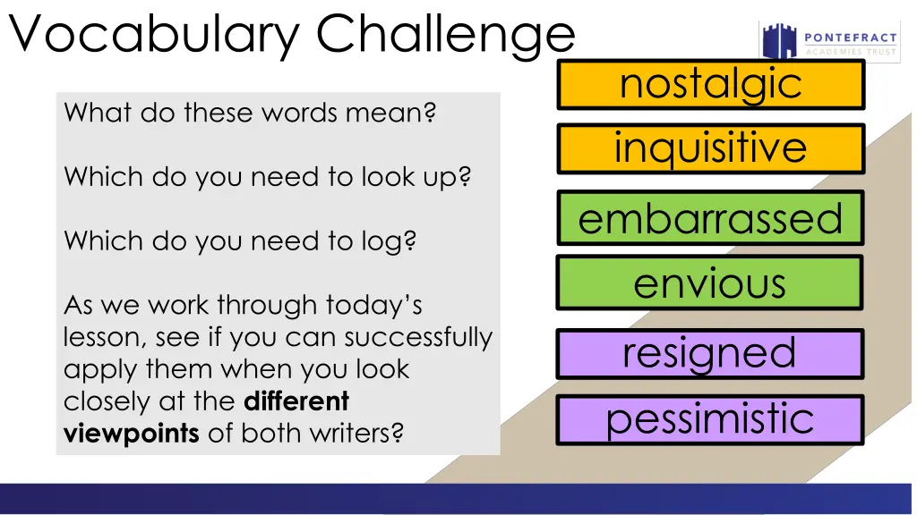 vocabulary challenge