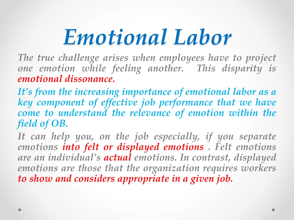 emotional labor the true challenge arises when