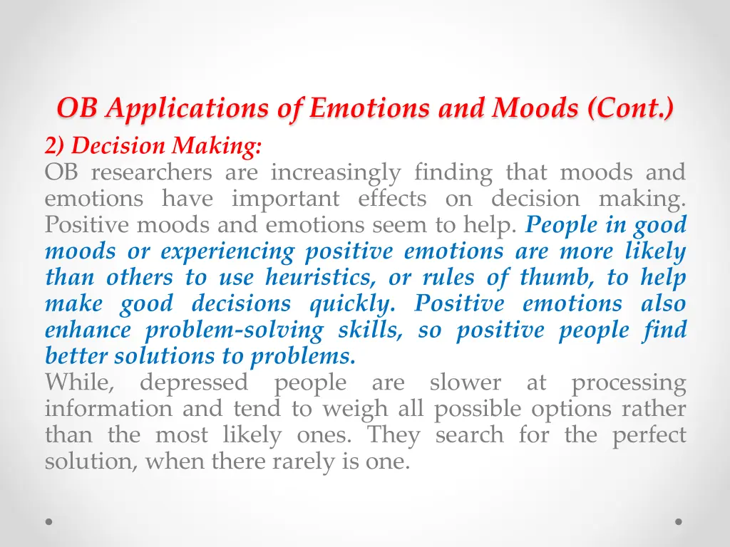 ob applications of emotions and moods cont