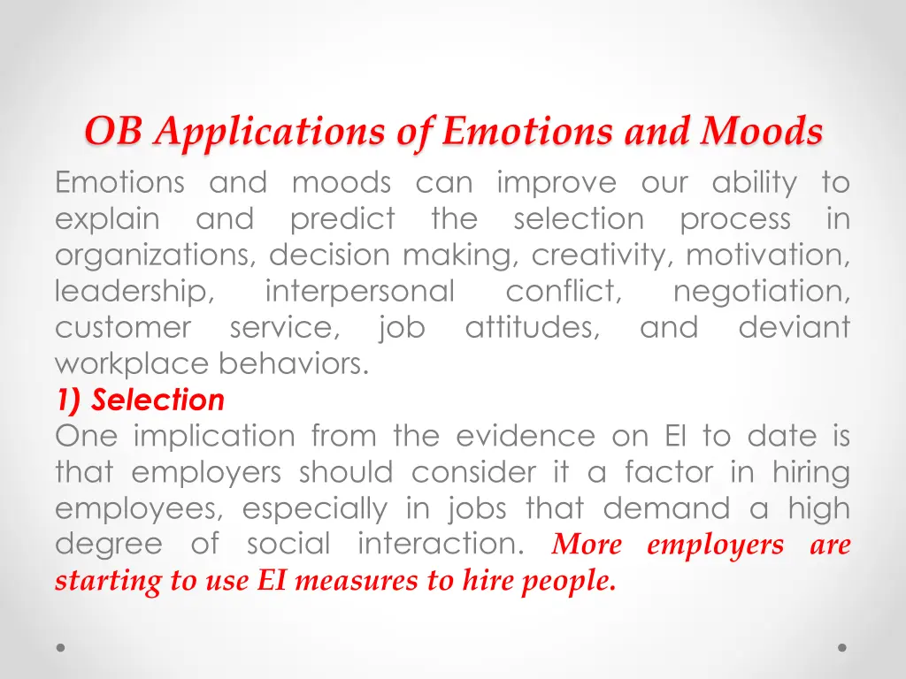 ob applications of emotions and moods emotions