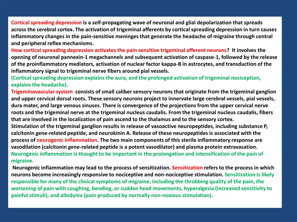 cortical spreading depression is a self