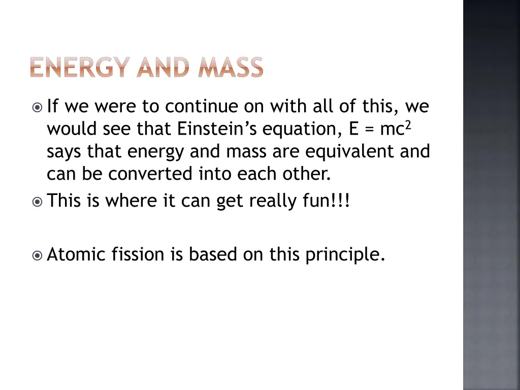 energy and mass