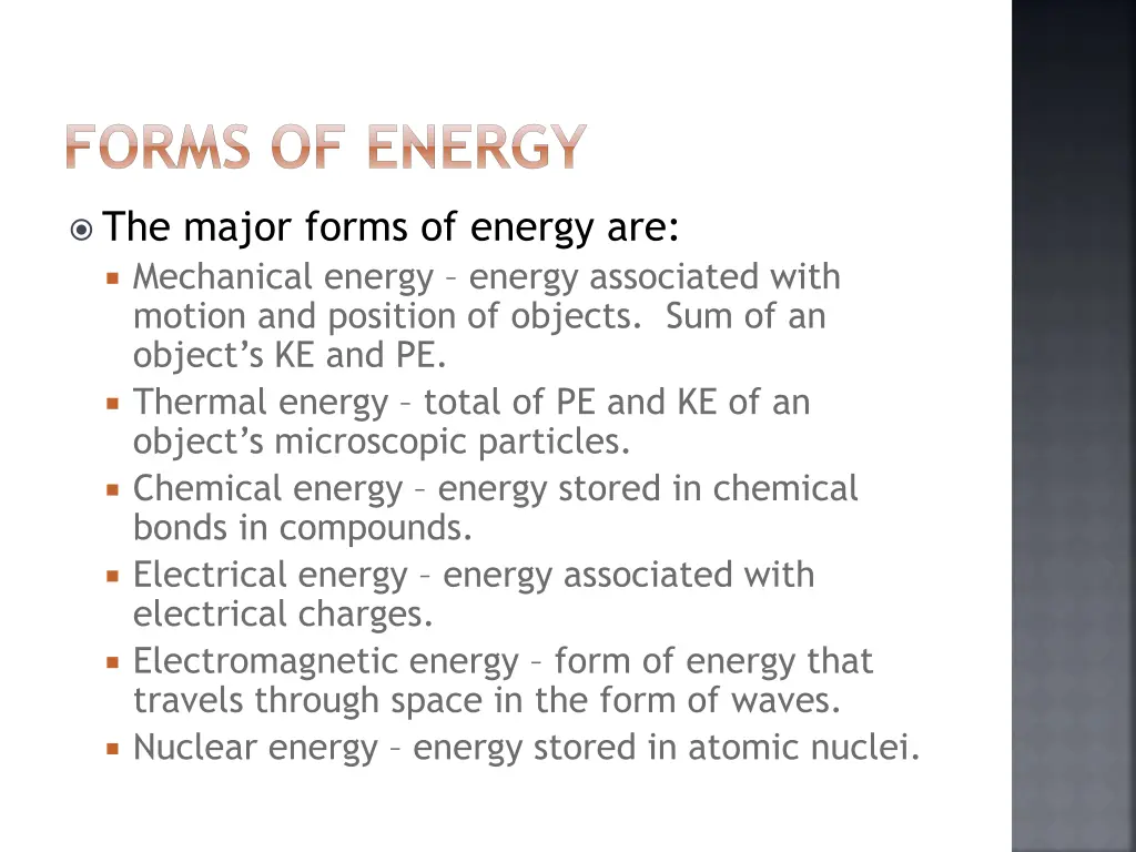 forms of energy