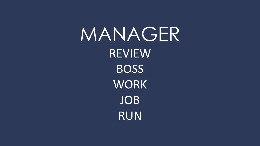 manager review boss work job run