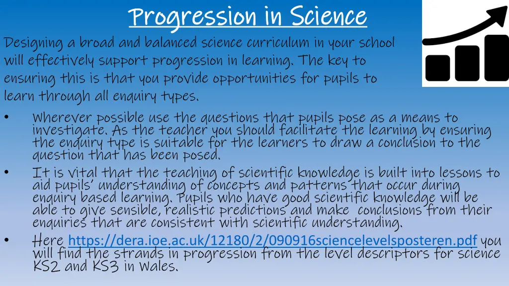 progression in science progression in science