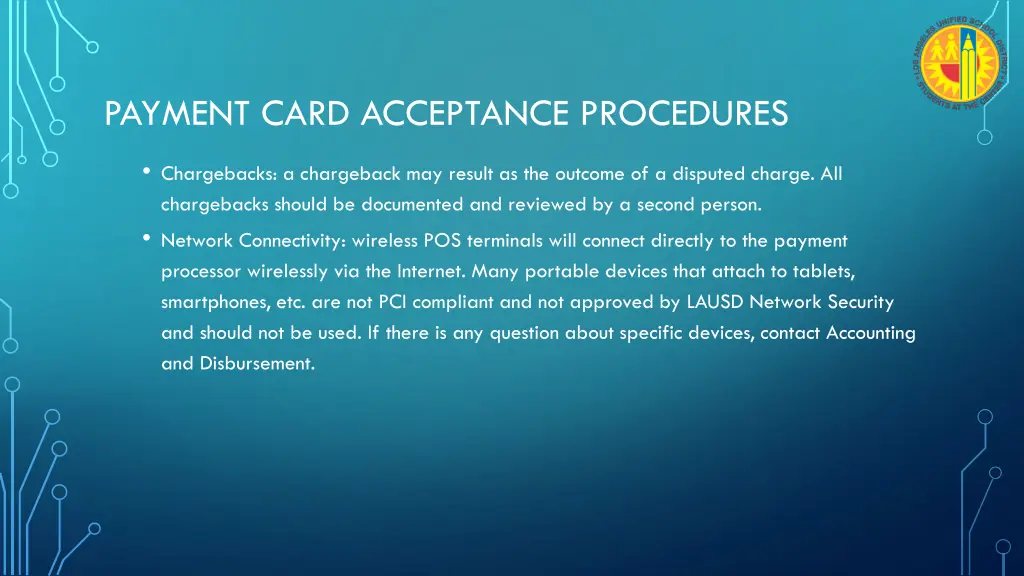 payment card acceptance procedures 7