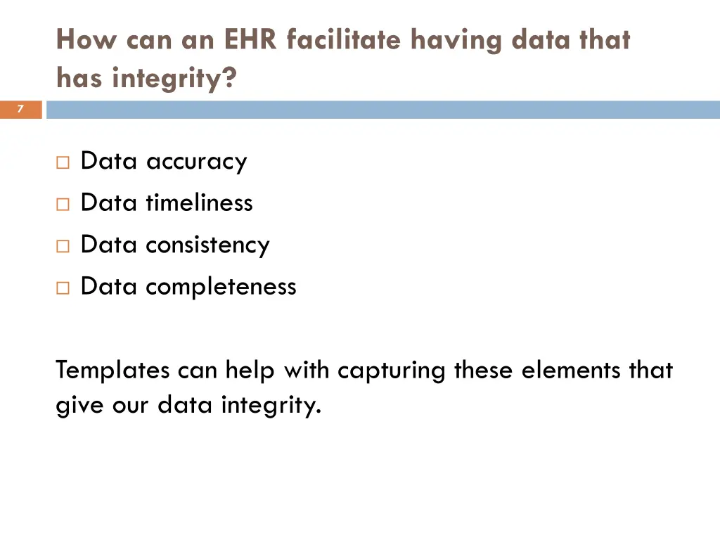 how can an ehr facilitate having data that