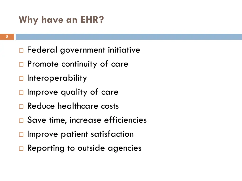 why have an ehr