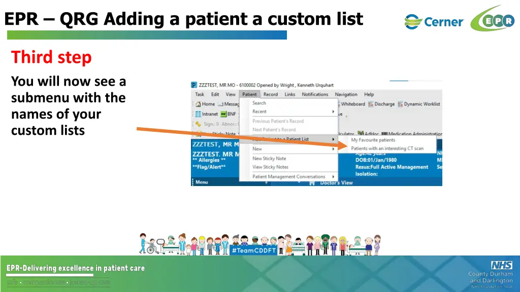 epr qrg adding a patient a custom list 3
