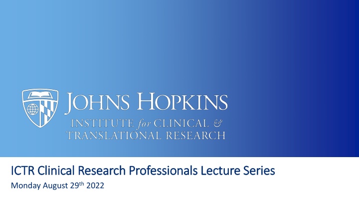 ictr clinical research professionals lecture