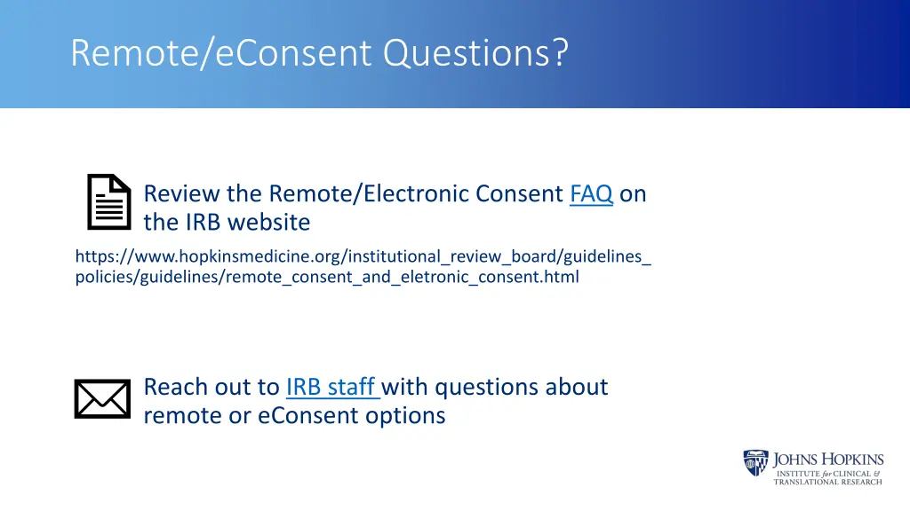 remote econsent questions