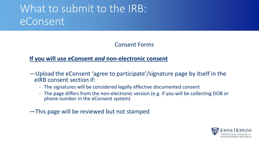 what to submit to the irb econsent 1