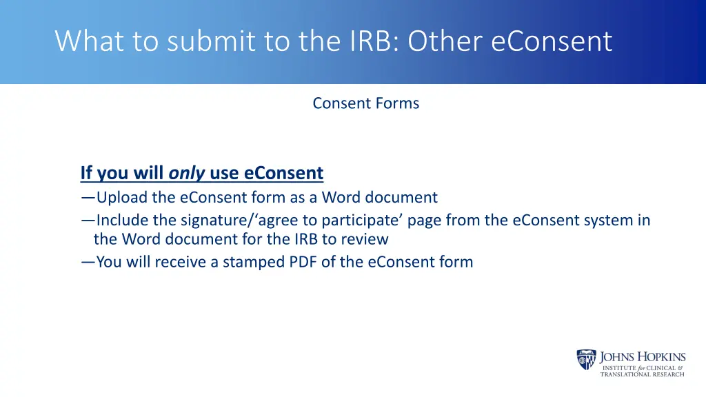 what to submit to the irb other econsent 1