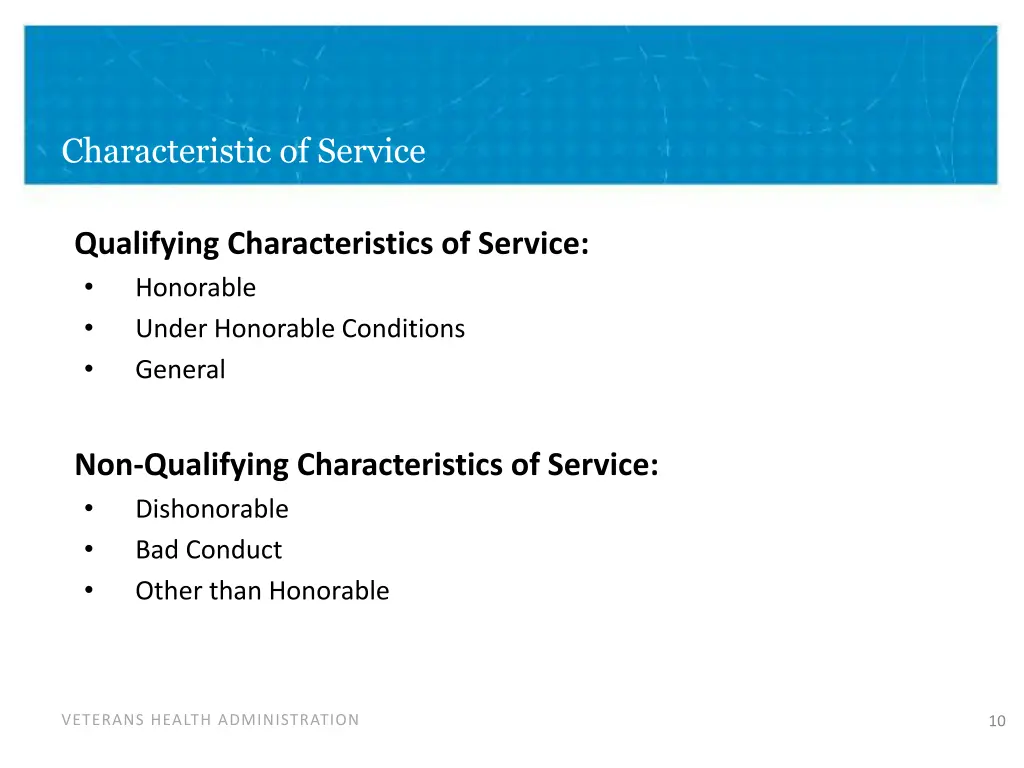 characteristic of service