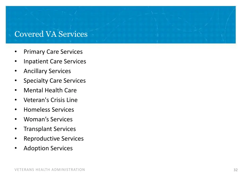 covered va services