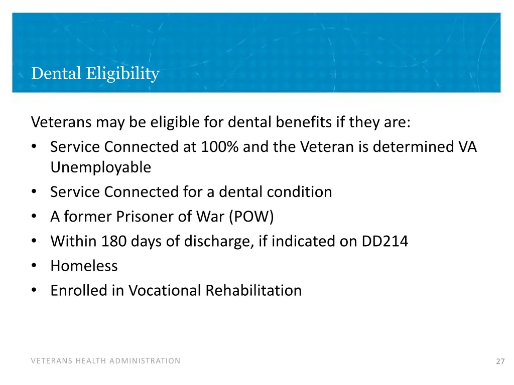 dental eligibility