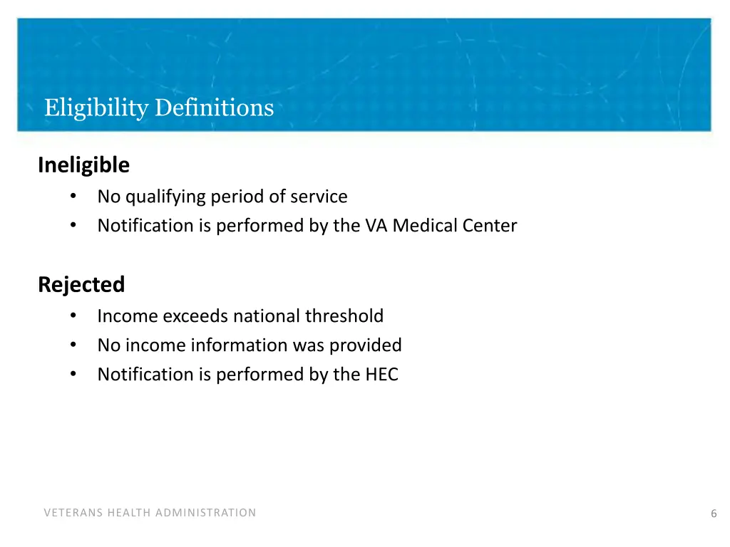 eligibility definitions