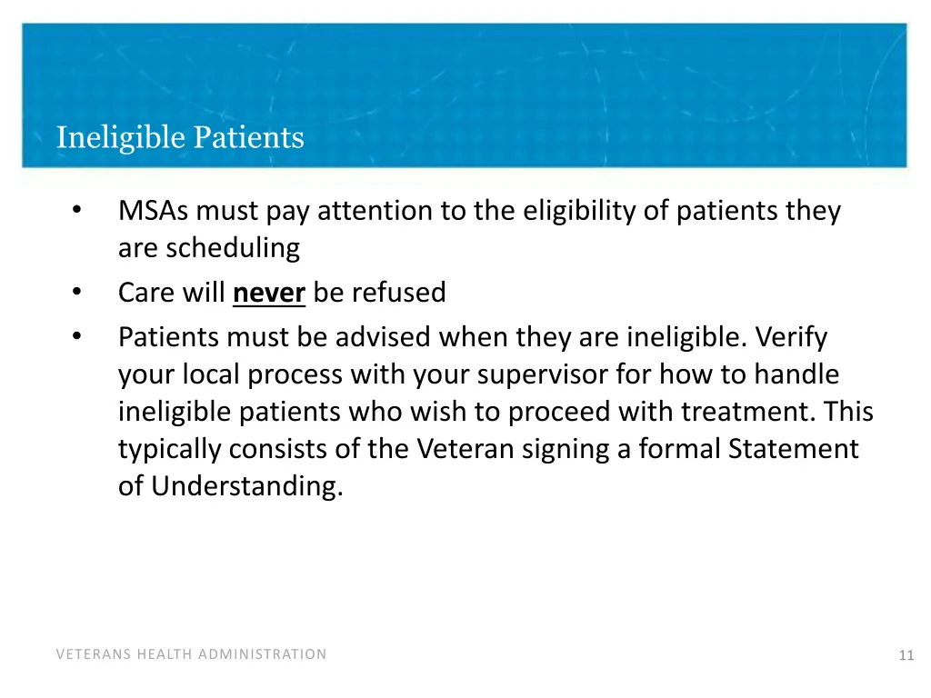 ineligible patients