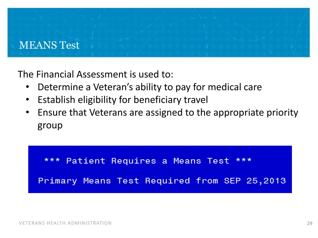 means test