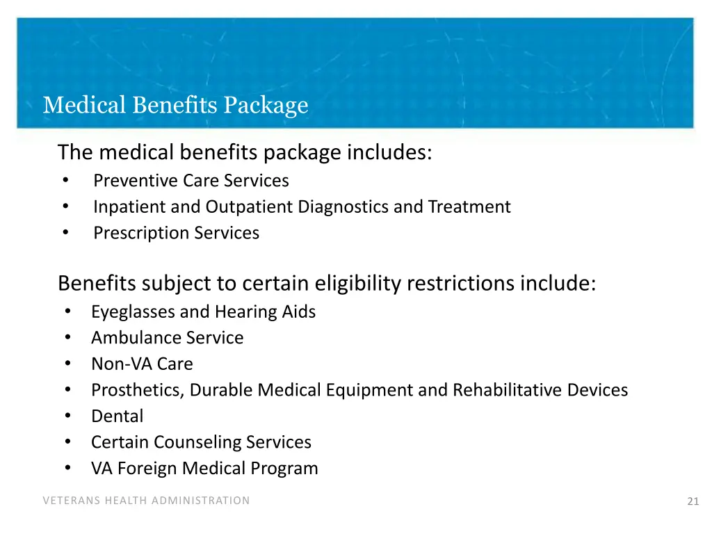 medical benefits package