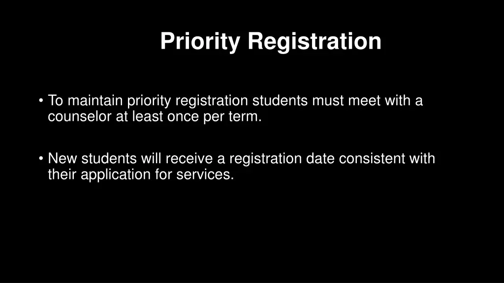 priority registration