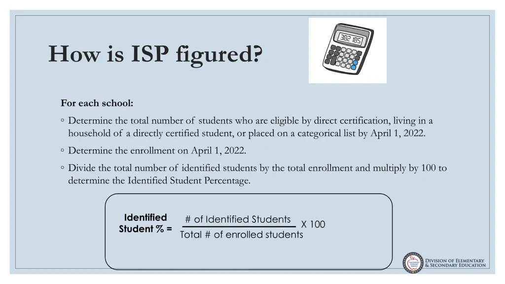 how is isp figured