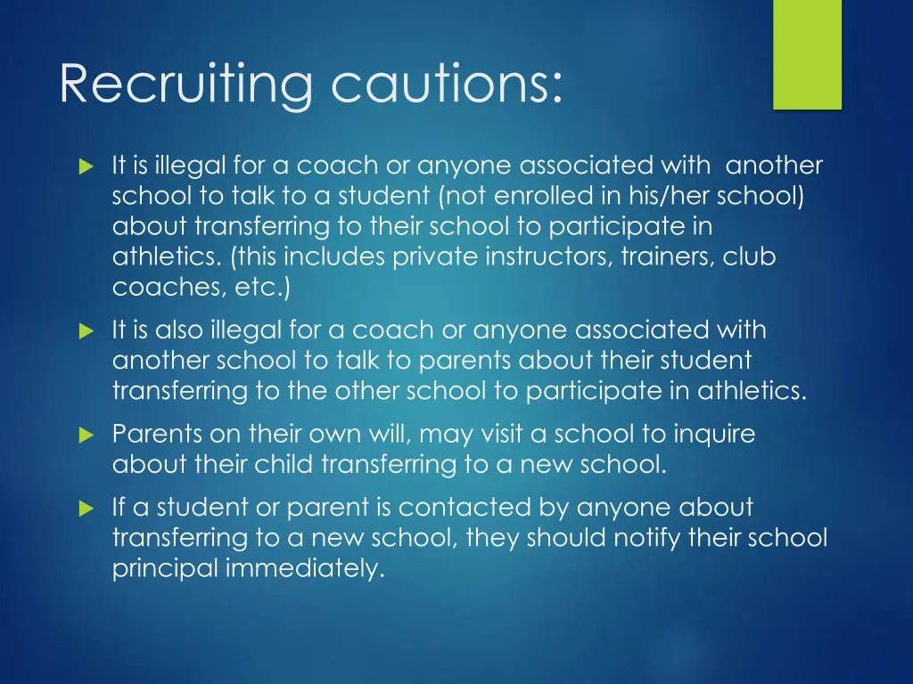 recruiting cautions