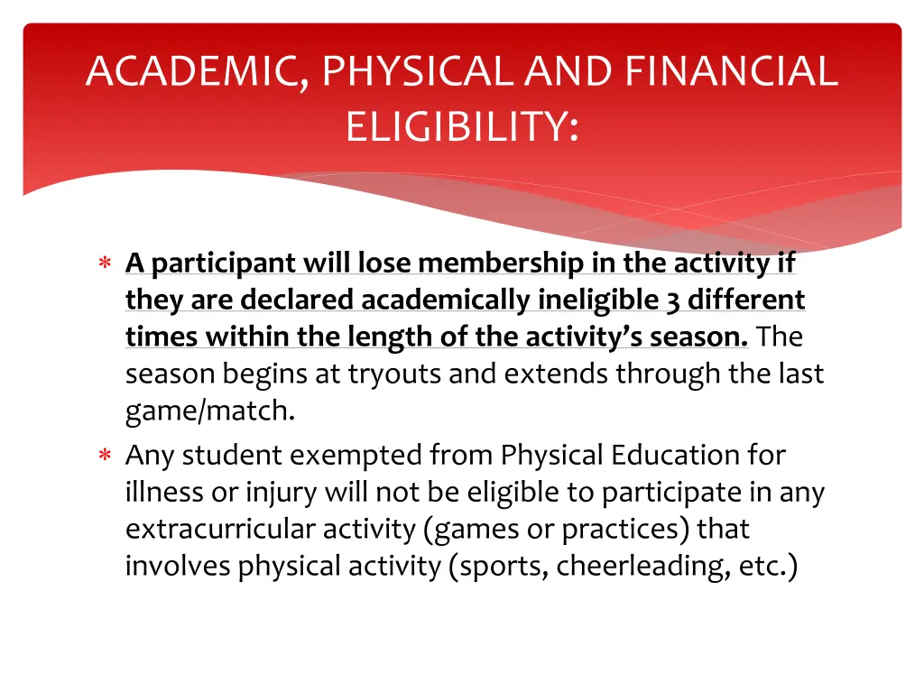 academic physical and financial eligibility 2