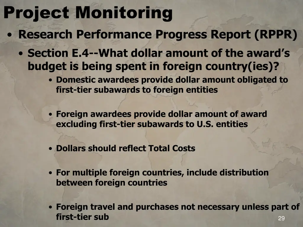 project monitoring research performance progress