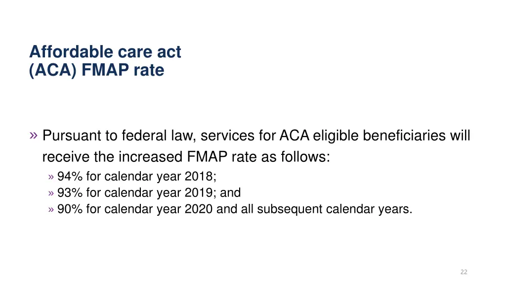 affordable care act aca fmap rate