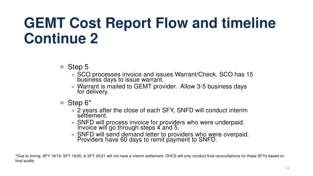 gemt cost report flow and timeline continue 2