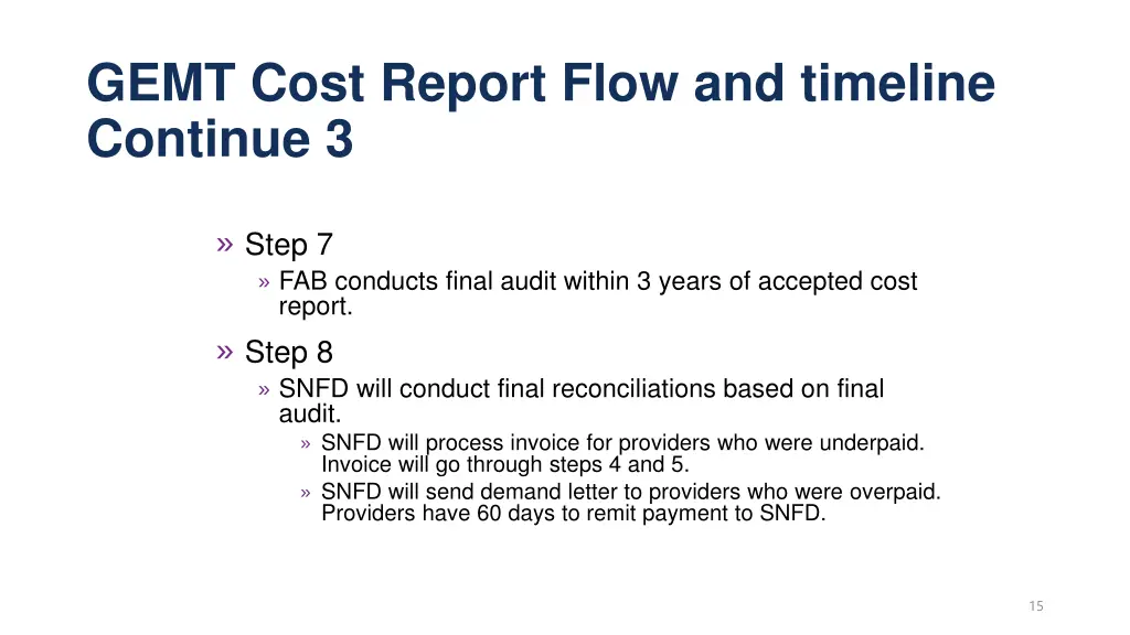 gemt cost report flow and timeline continue 3