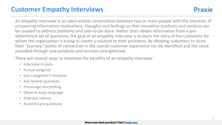 customer empathy interviews