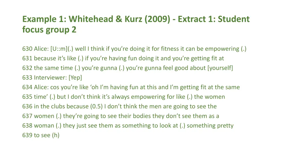 example 1 whitehead kurz 2009 extract 1 student