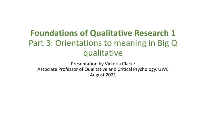 foundations of qualitative research 1 part