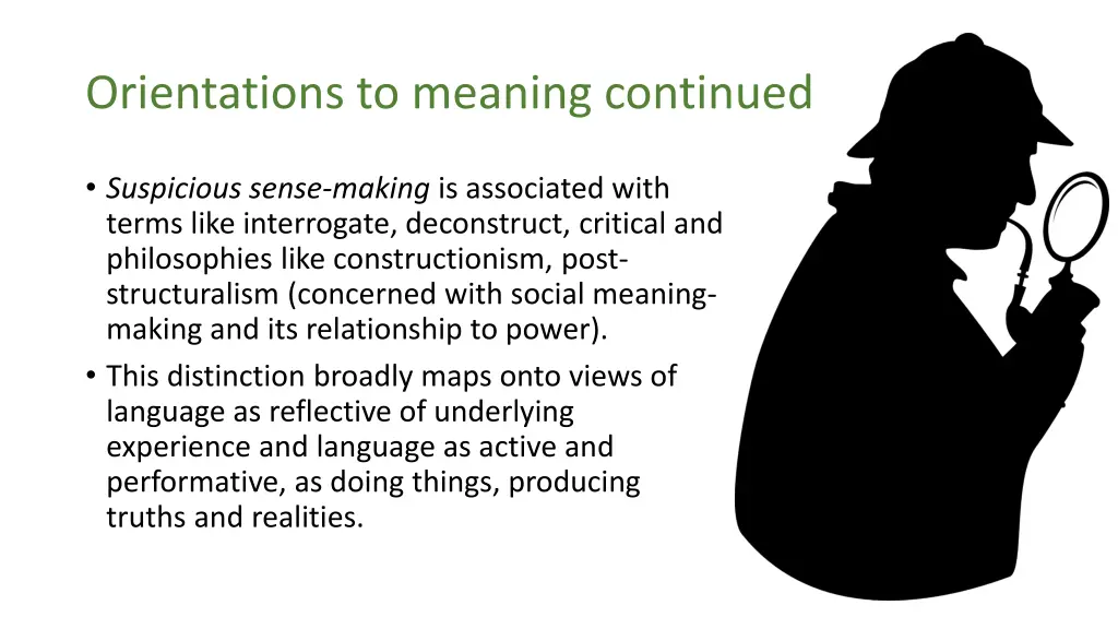 orientations to meaning continued