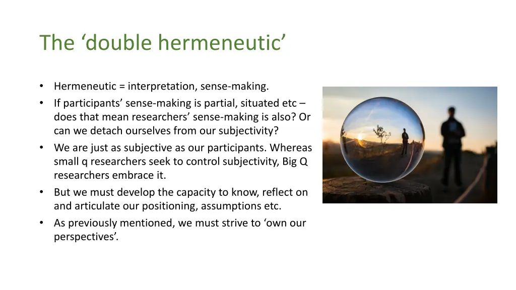 the double hermeneutic