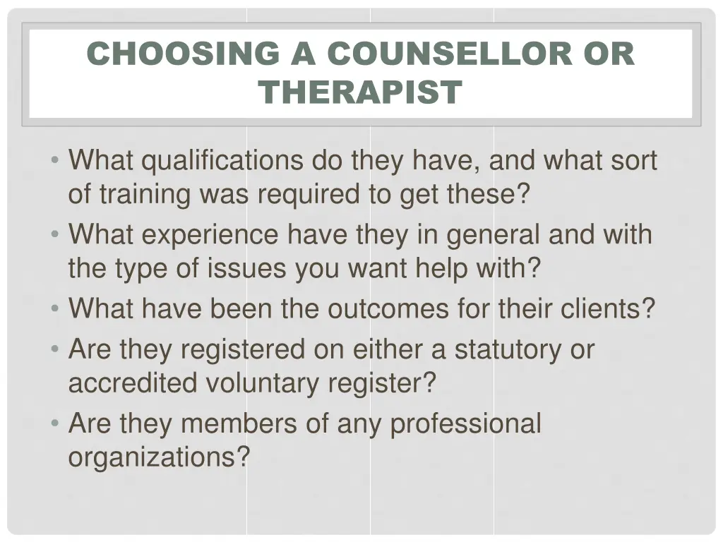 choosing a counsellor or therapist 1