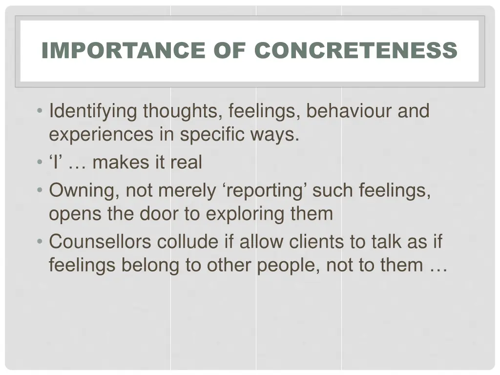 importance of concreteness